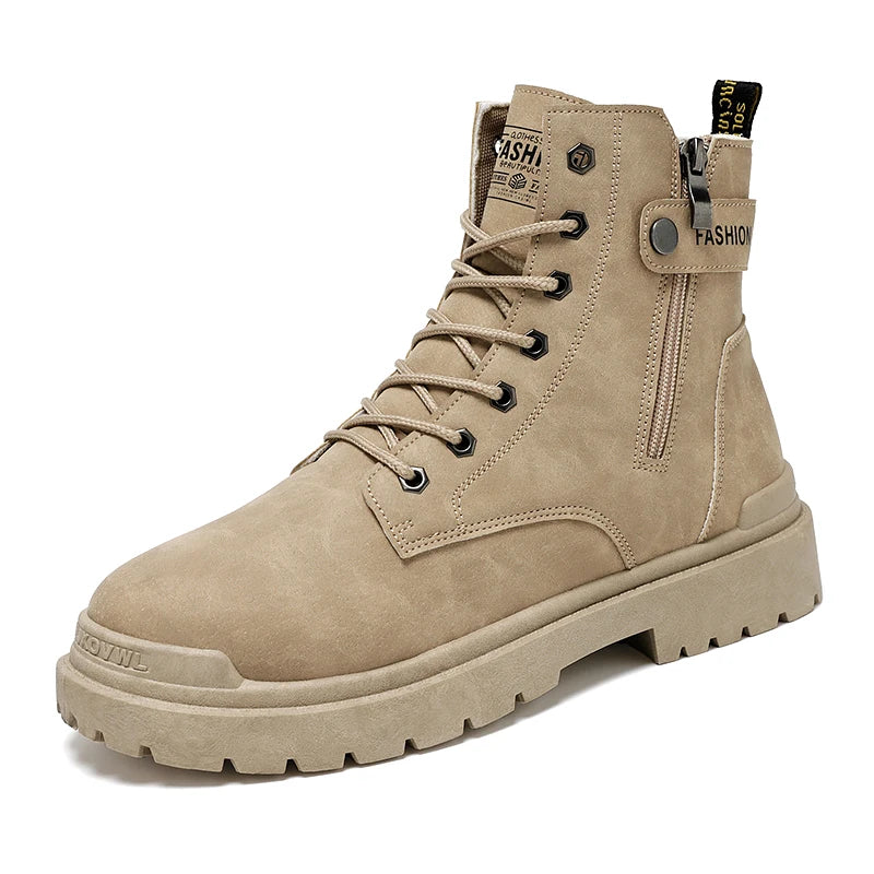 Men's Winter Boots Offer Safety Work Shoes Mens Shooes Men Motorcycle Boot Ankle Snow High Military Man Tactical Army Working