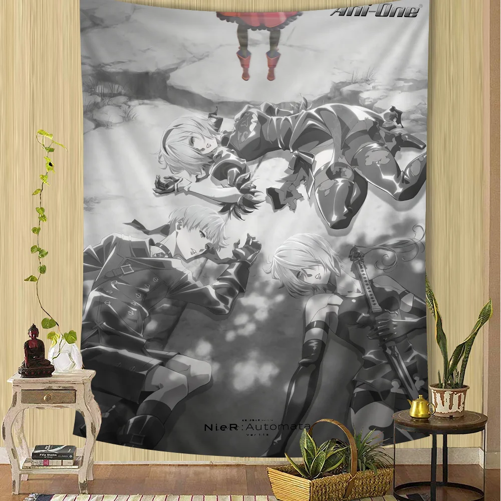NieR Automata Cartoon Tapestry Home Decoration hippie bohemian decoration divination Home Decor