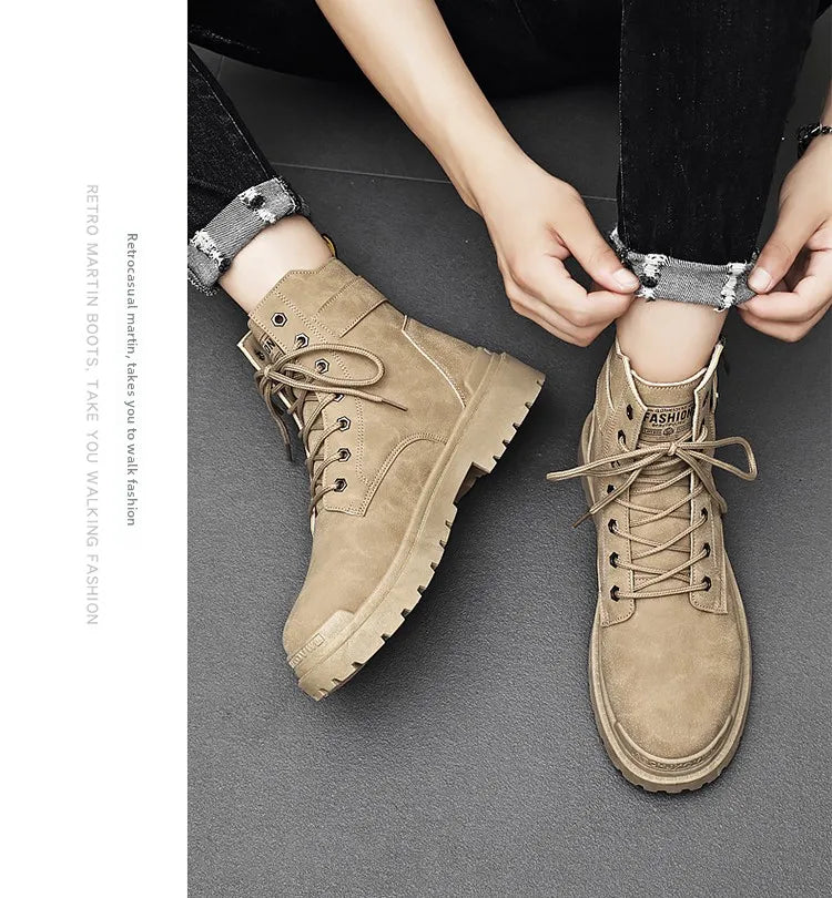 Men's Winter Boots Offer Safety Work Shoes Mens Shooes Men Motorcycle Boot Ankle Snow High Military Man Tactical Army Working