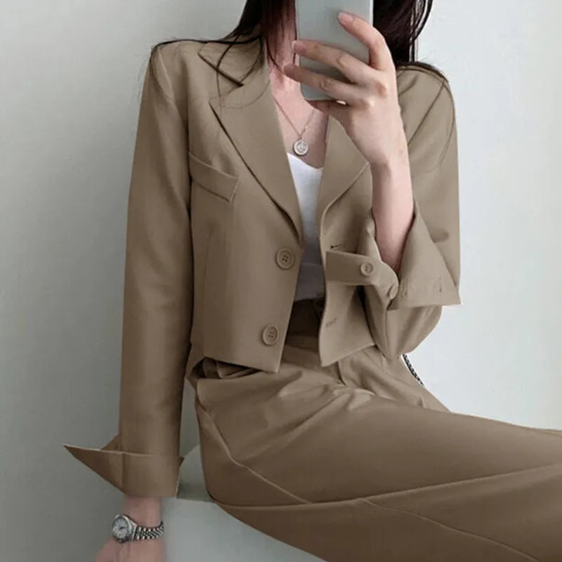 New Spring and Autumn Casual British Style Suit Women's Fashion Pants Suit