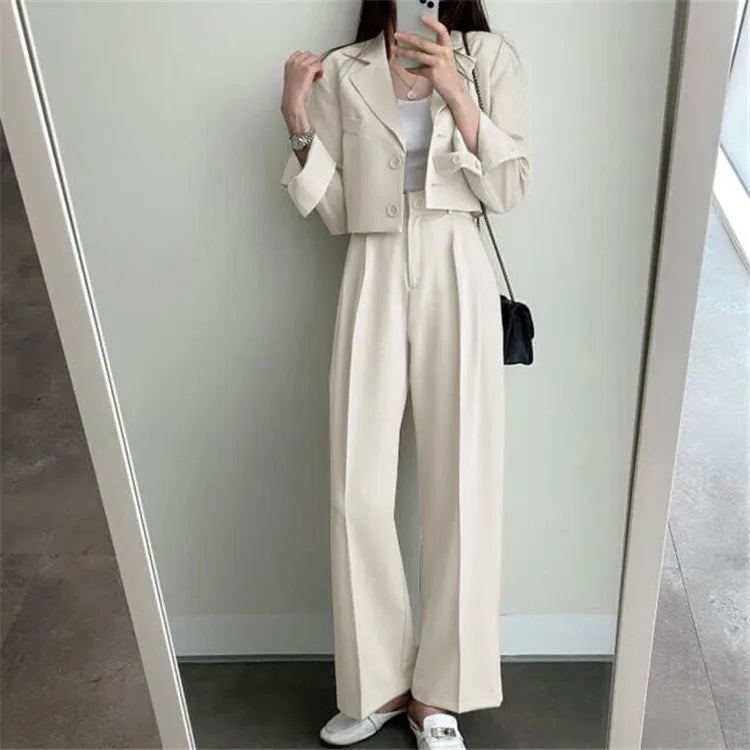 New Spring and Autumn Casual British Style Suit Women's Fashion Pants Suit