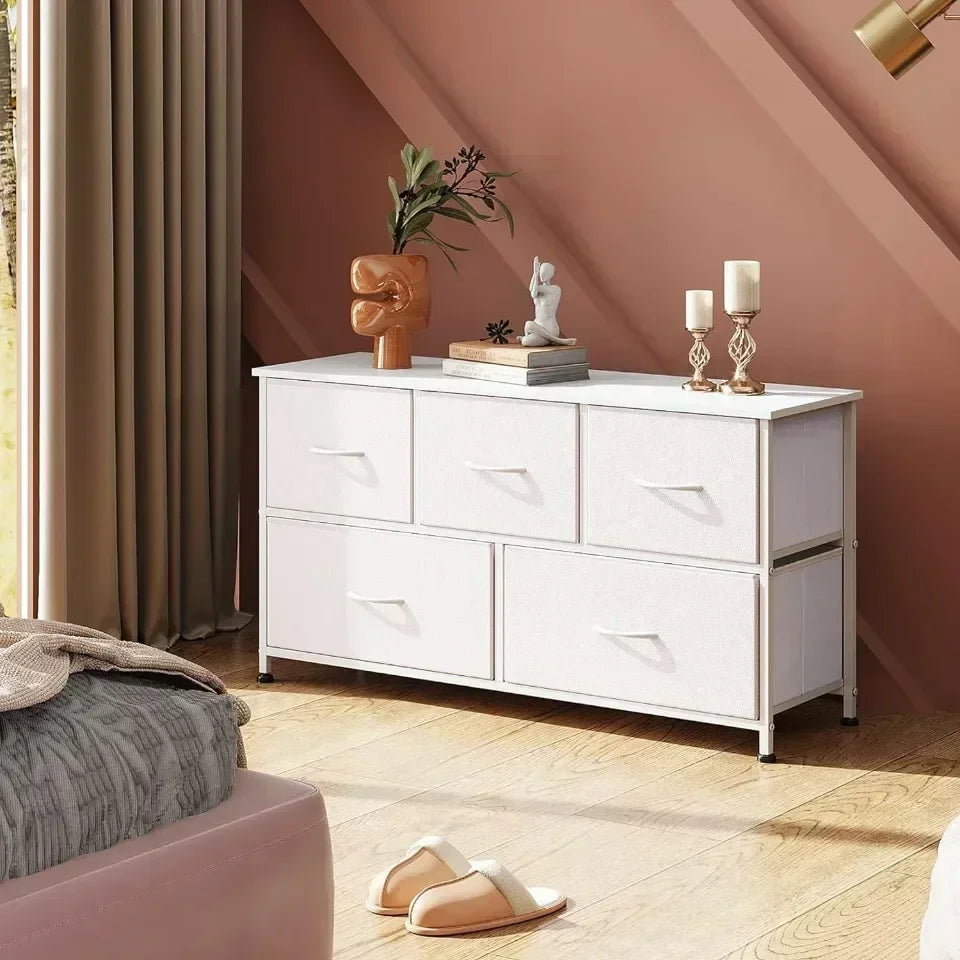 Fabric Drawer Storage Cabinet Simple Children's Toy Cabinet Drawer Style Fabric Storage Cabinet Bedroom Iron Five Dou Cabinet