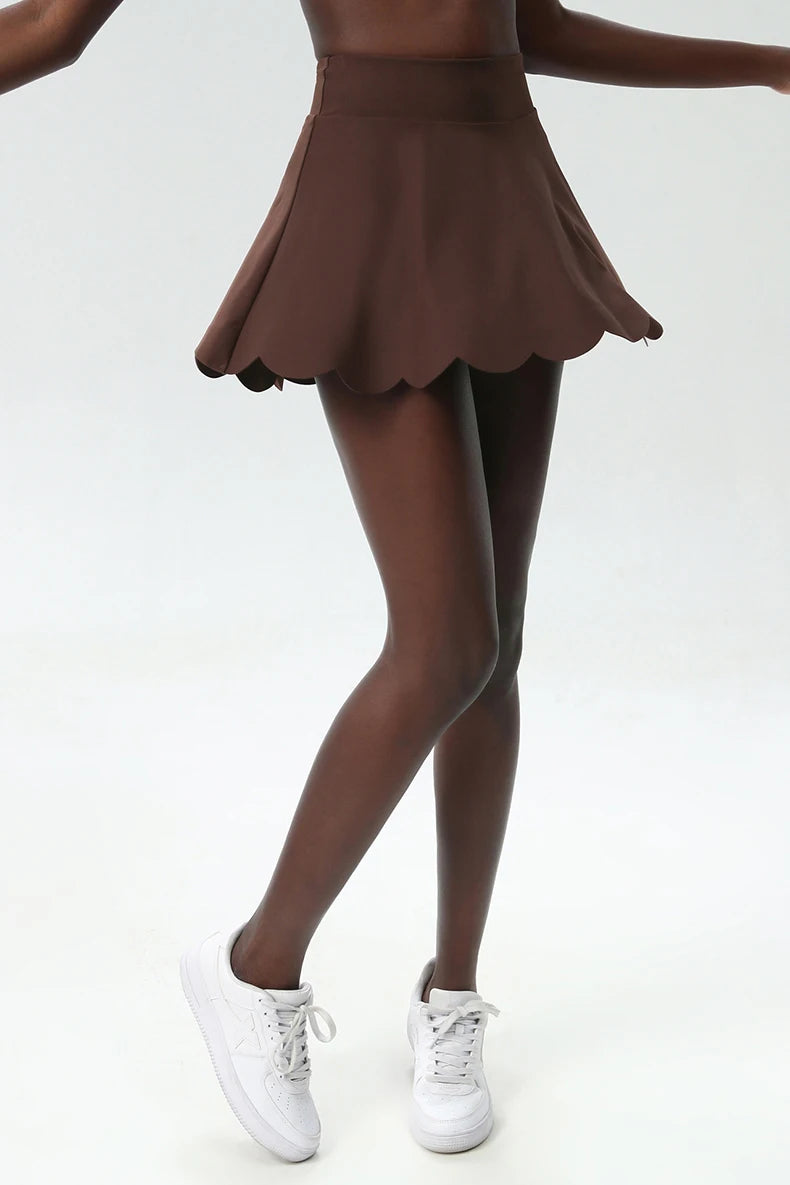 2-in-1 Tennis Skirt with Compression Shorts - Breathable Workout Skirt with Pockets