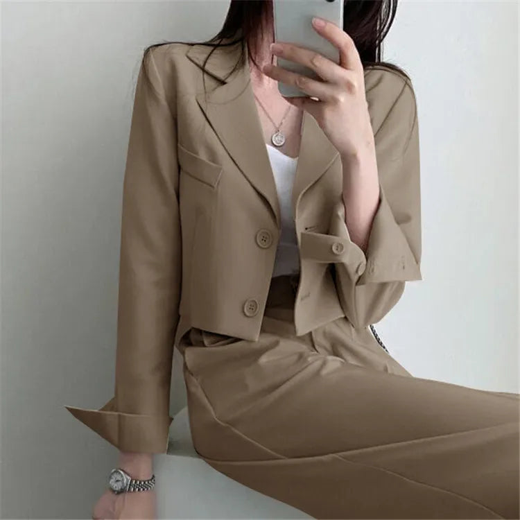 New Spring and Autumn Casual British Style Suit Women's Fashion Pants Suit