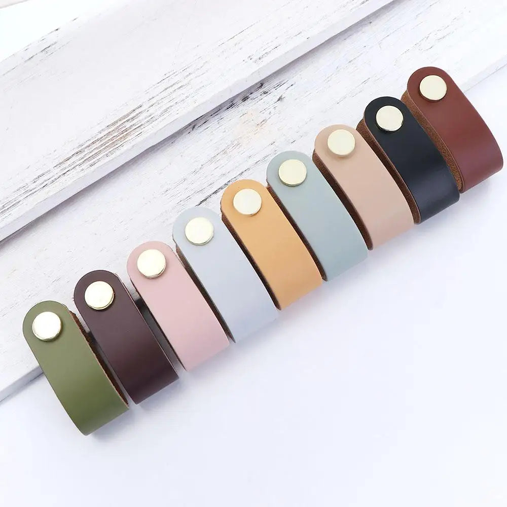Furniture Modern Style Kitchen Wardrobe Cabinet Environmentally Soft Door Pulls Furniture Knobs Drawer Handle Leather Handle