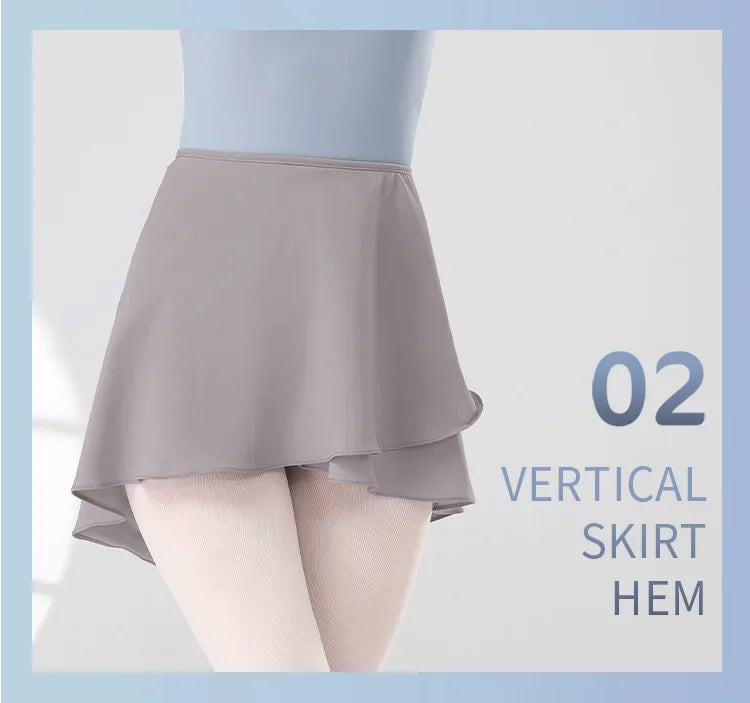 Girls Ballet Skirts Women Dance Short Skirts High Elastic Skirt Ballerina Adult Skate Dancing Yoga Lace Up Chiffon Skirt