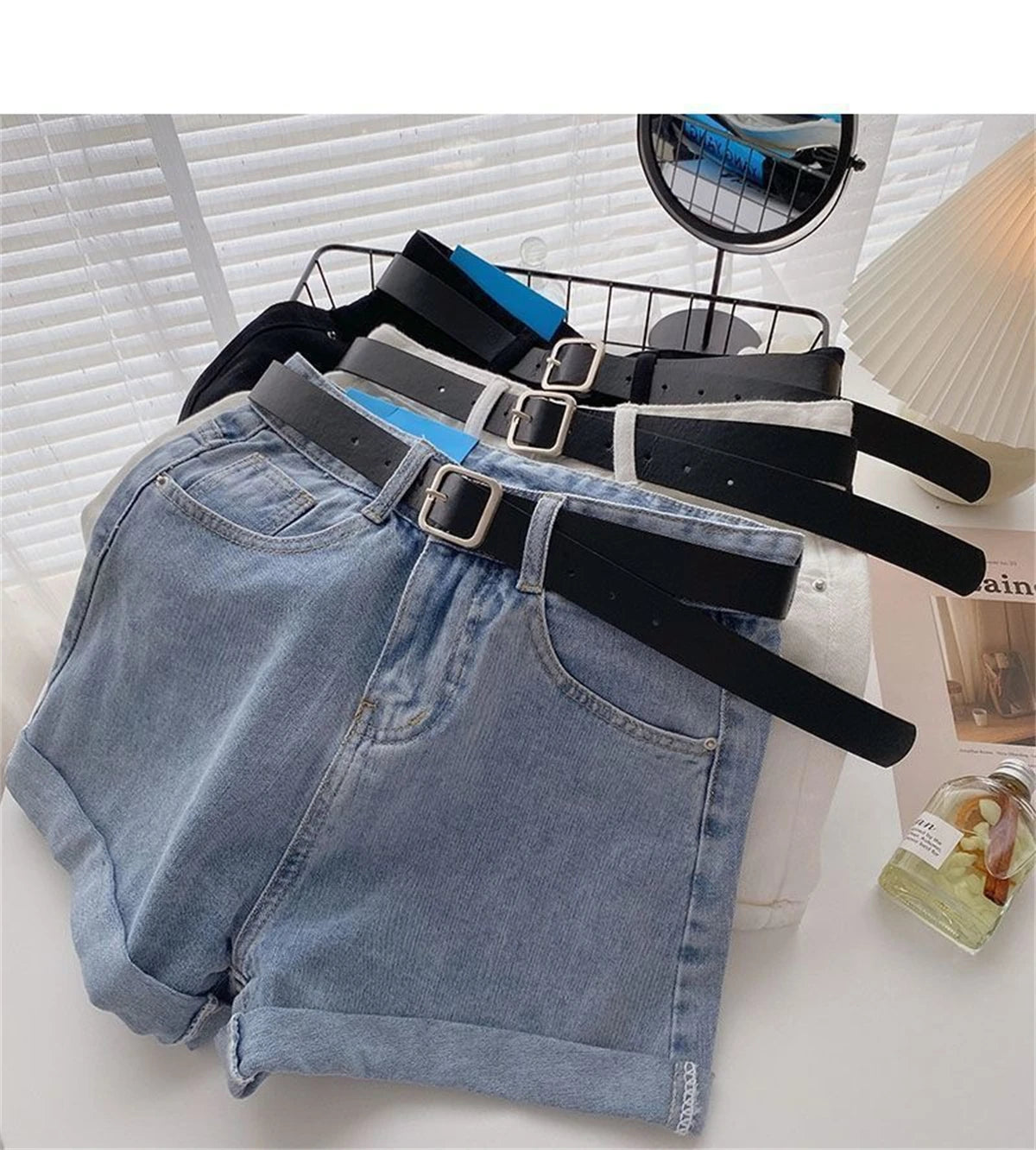 Women High Waist Denim Shorts Sexy Girl Spring Summer New In Short Jeans Wide Leg A Line Y2K Hot Pants Cowboy Casual Streetwear