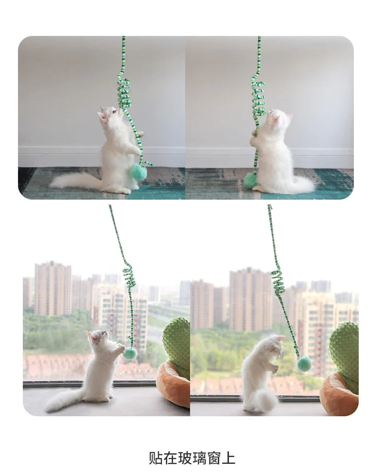 Interactive Cat Hanging Toy Simulation Cat Toy Funny Self-hey Interactive Toy for Kitten Playing Teaser Wand Toy Cat with bell