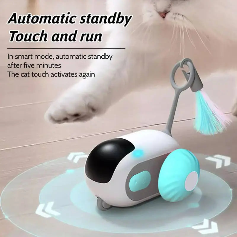 Electric Cat Toys Remote Control Sports Car Teaser Stick Self-Help Boredom Reliever Indoor Cat Interactive Smart Cat Toys