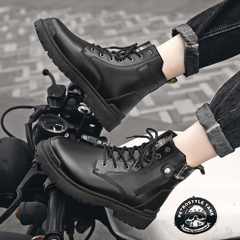 Men's Winter Boots Offer Safety Work Shoes Mens Shooes Men Motorcycle Boot Ankle Snow High Military Man Tactical Army Working
