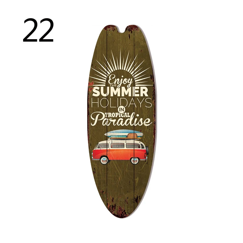 Retro Surfboard Wall Sign