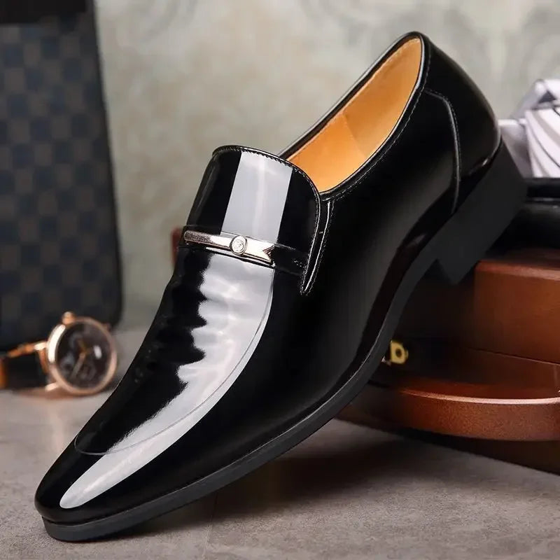 Dress Shoes Man Spring Autumn Official Casual Business Legitimate Leather Elegant Social Shoe for Men and Classic Gentleman 39