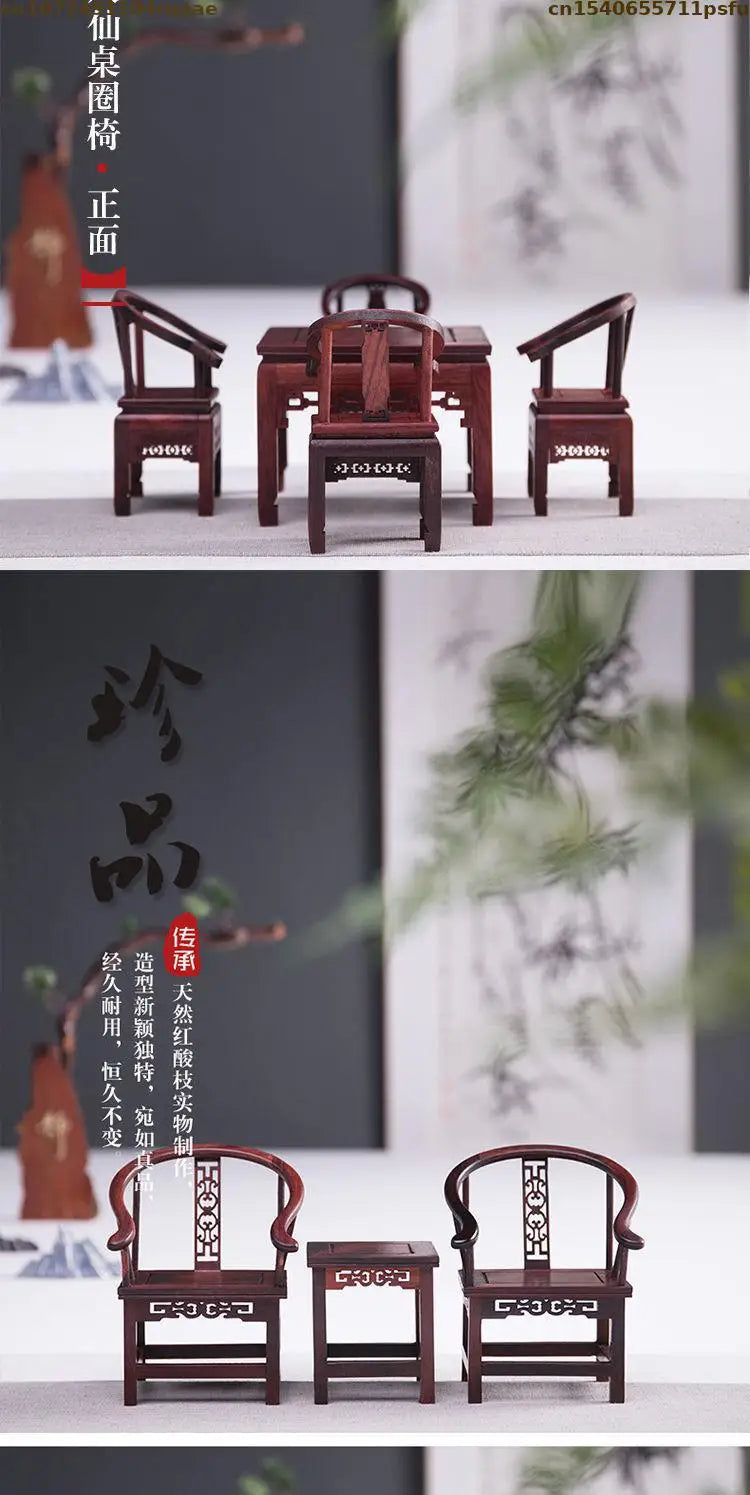 Miniature Antique Furniture Mini Table Models Chinese Handicrafts Doll Houses TV Movie Photographed Scene Retro Furniture Props