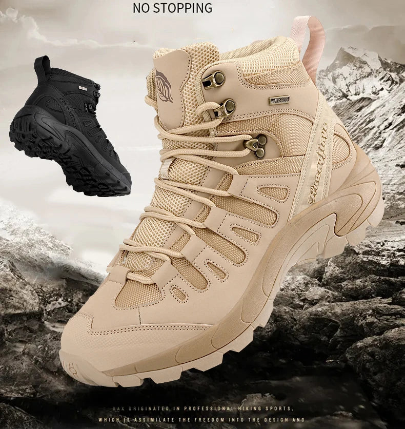 Men Boots 2024 New Platform Boots Outdoor Waterproof Casual Sneakers Working Men Ankle Boots Hiking Safety Shoes Mens Athletic