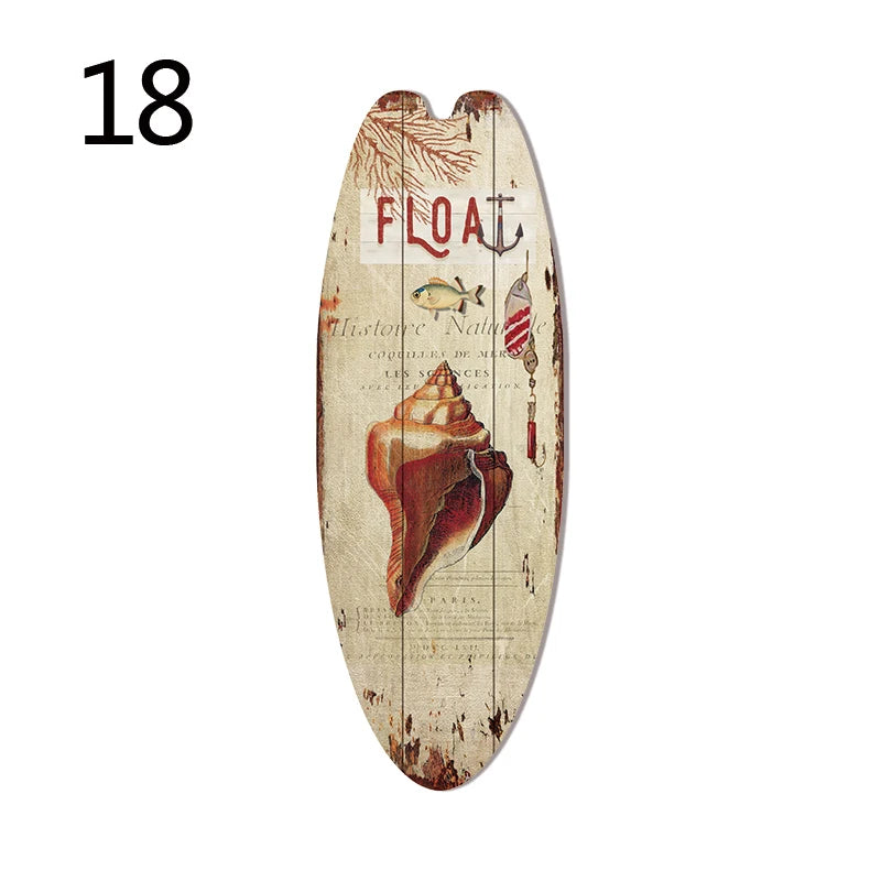 Retro Surfboard Wall Sign