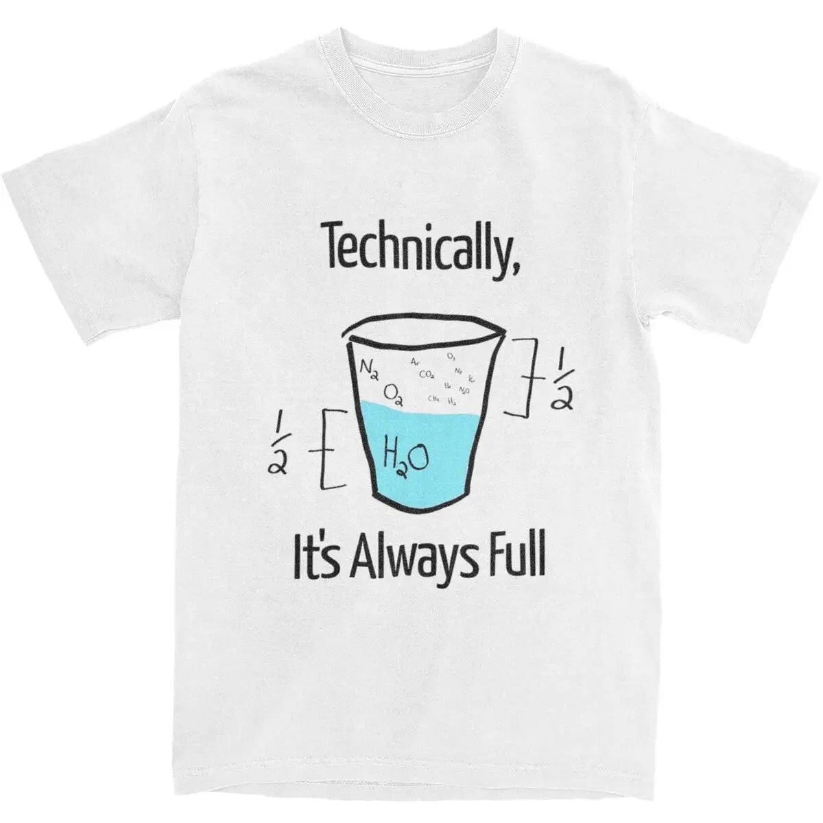 Men's Science Is Optimistic T-Shirts Technically It is Always Full Top Tee Summer Classic T Shirt Casual Tshirt Plus Size