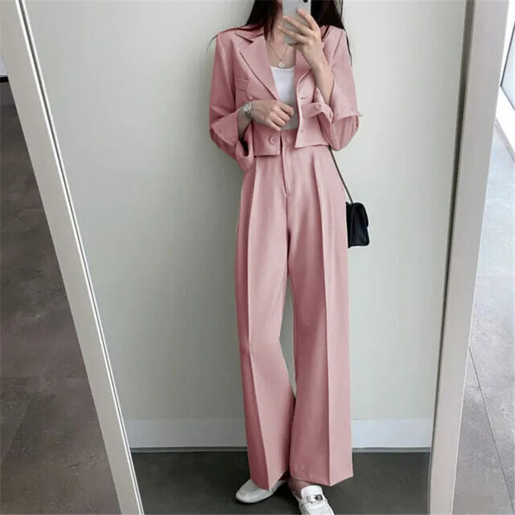 New Spring and Autumn Casual British Style Suit Women's Fashion Pants Suit