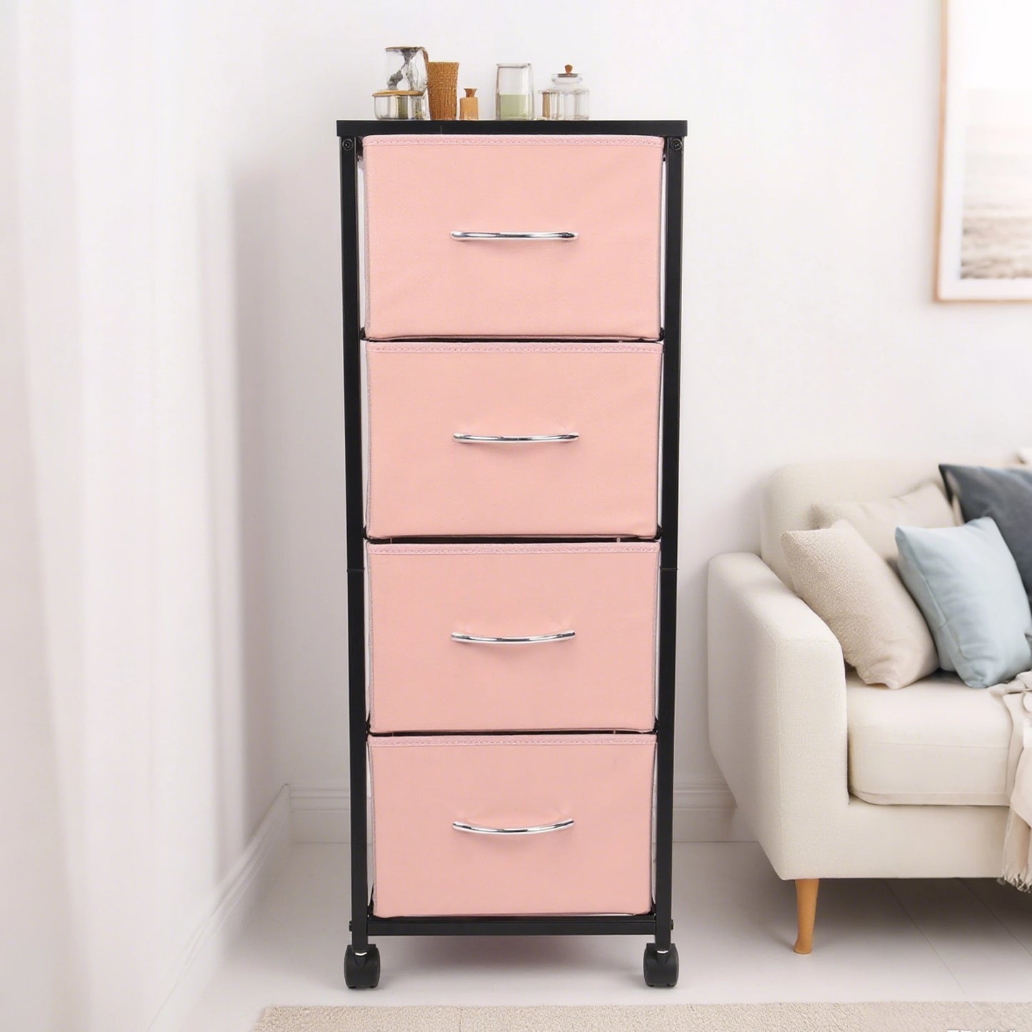 Fabric Drawer Storage Cabinet Home Furniture for Kitchen, Bedroom, Office, Study