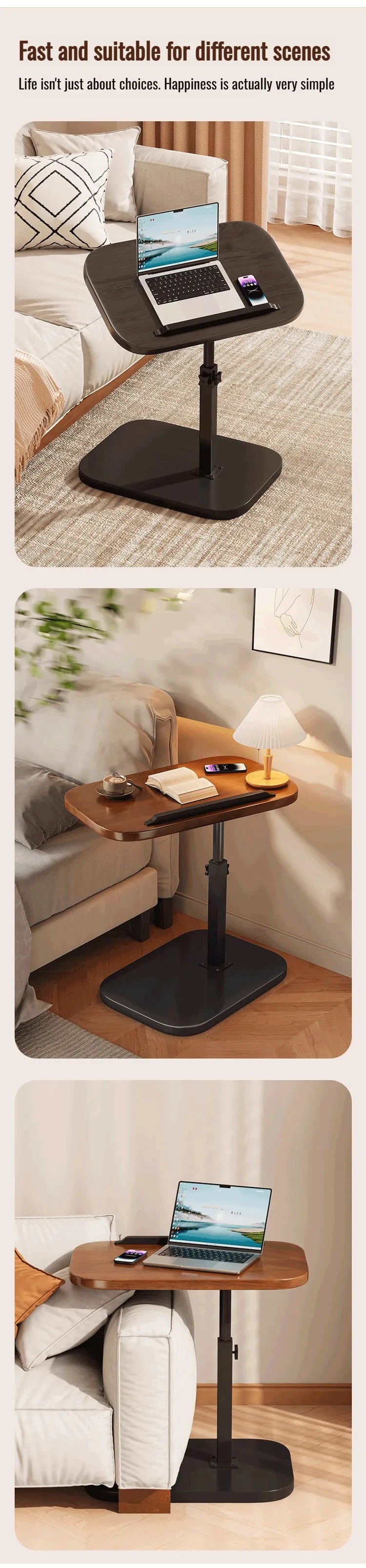 Dormitory Bedside Table Household foldable Mobile Lift Computer Desk Portable livingroom side table Bedroom Lazy Laptop Desk