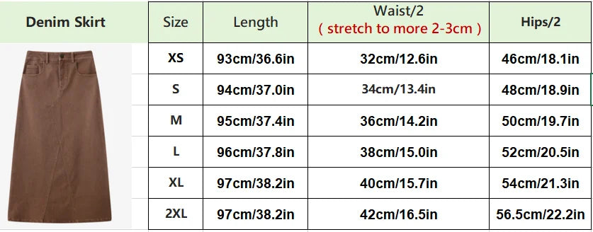 AS 2025 woman Elastic denim skirt fashion lady wear denim fabric with stretch (waist wide can be Stretch to 2-3cm)