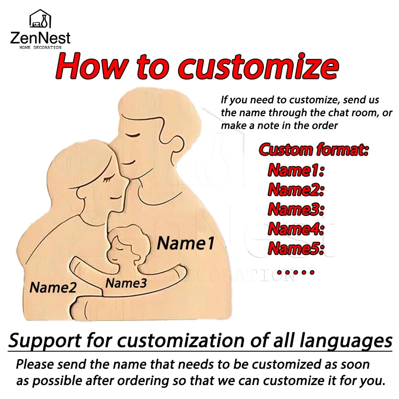 Personalized Home Puzzles, Custom Wooden Home Decorations, Warm Home Decorations, Mother's Day Father's Day Warm Gifts
