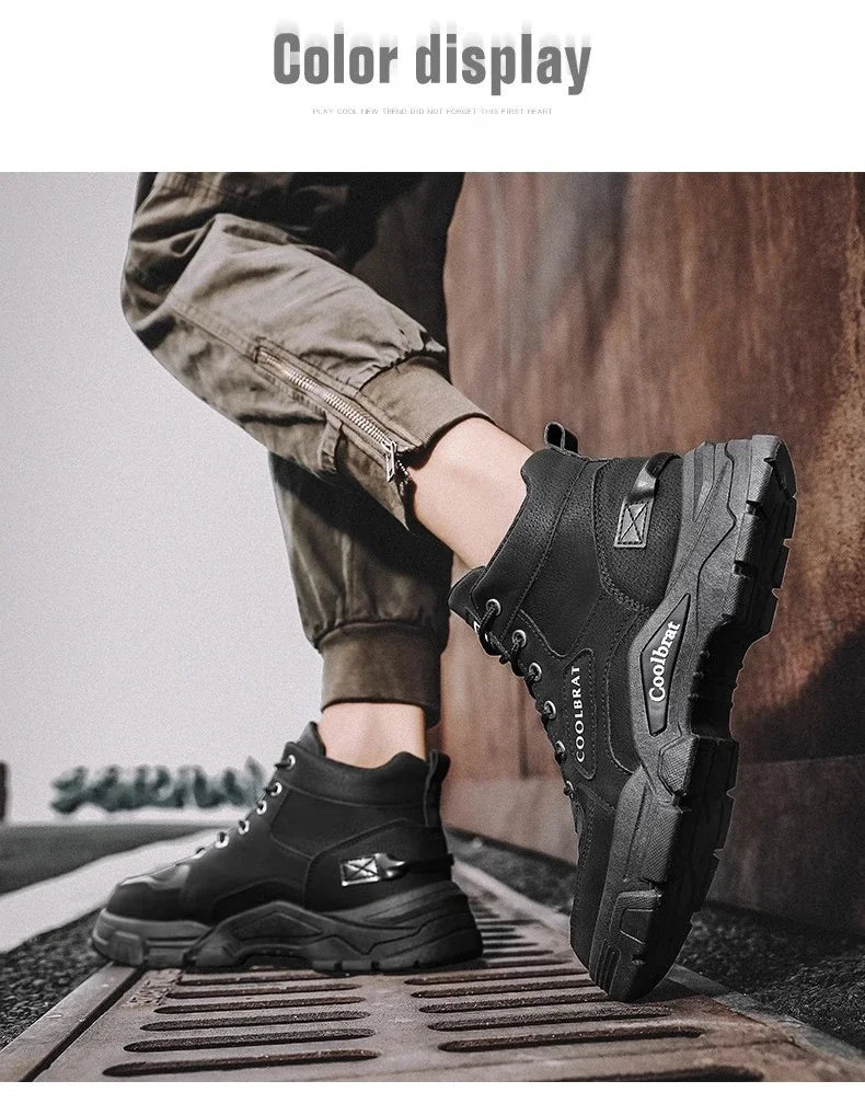 Men Shoes Four Seasons Short Boots New British Style Fashion Anti Slip Comfortable Mountaineering Boots Sports Casual Shoes