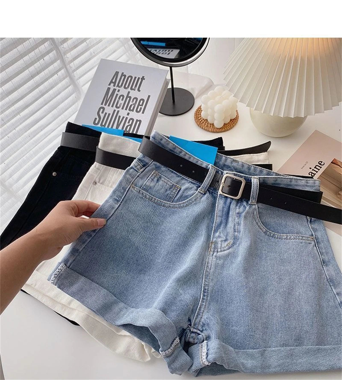 Women High Waist Denim Shorts Sexy Girl Spring Summer New In Short Jeans Wide Leg A Line Y2K Hot Pants Cowboy Casual Streetwear