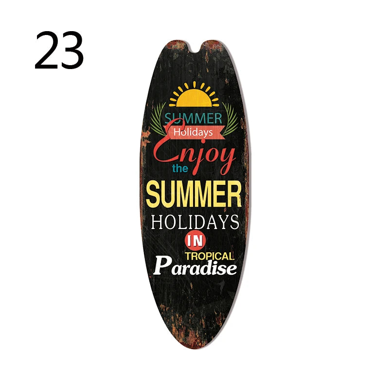 Retro Surfboard Wall Sign