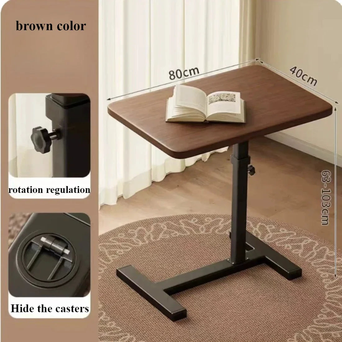 Mobile Bedside Table Household Office Desk Bedroom Folding Tables Student Dormitory Elevating Computer Desk Movable Workbench