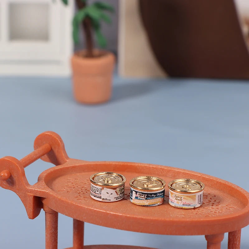 1/12 Dollhouse Simulation Cat Can Dollhouse Mini Cat Food Toy Dolls House Home Decorations Pretend Play Toys