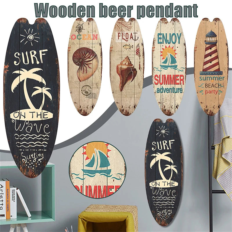 Retro Surfboard Wall Sign