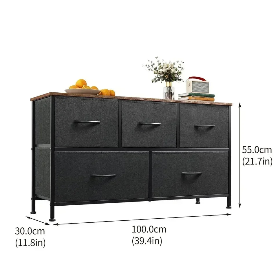 Fabric Drawer Storage Cabinet Simple Children's Toy Cabinet Drawer Style Fabric Storage Cabinet Bedroom Iron Five Dou Cabinet
