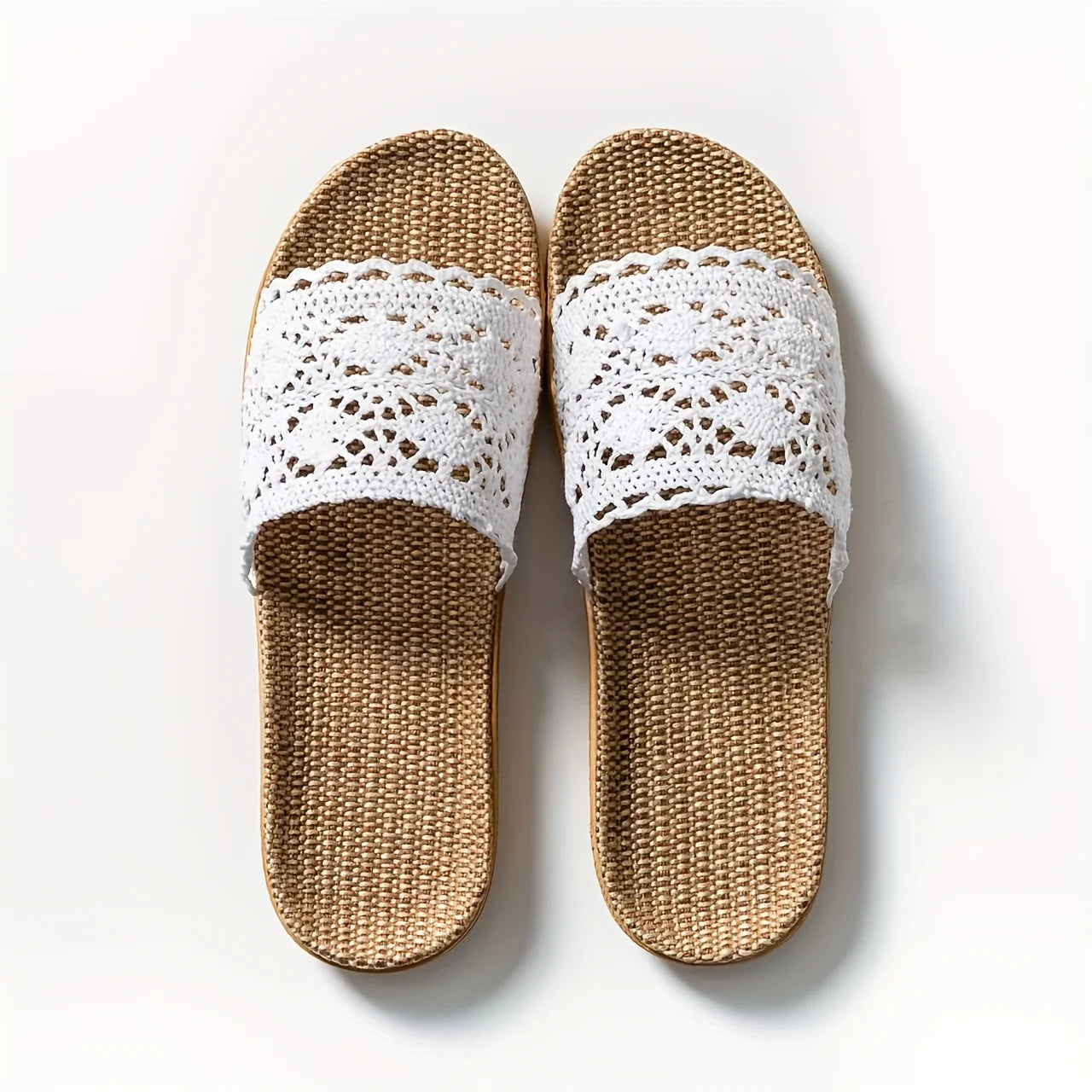Summer Ladies' Lace Slippers Internet Famous Home Use Anti-Slip Linen Slippers for Women Comfortable Floor Slippers