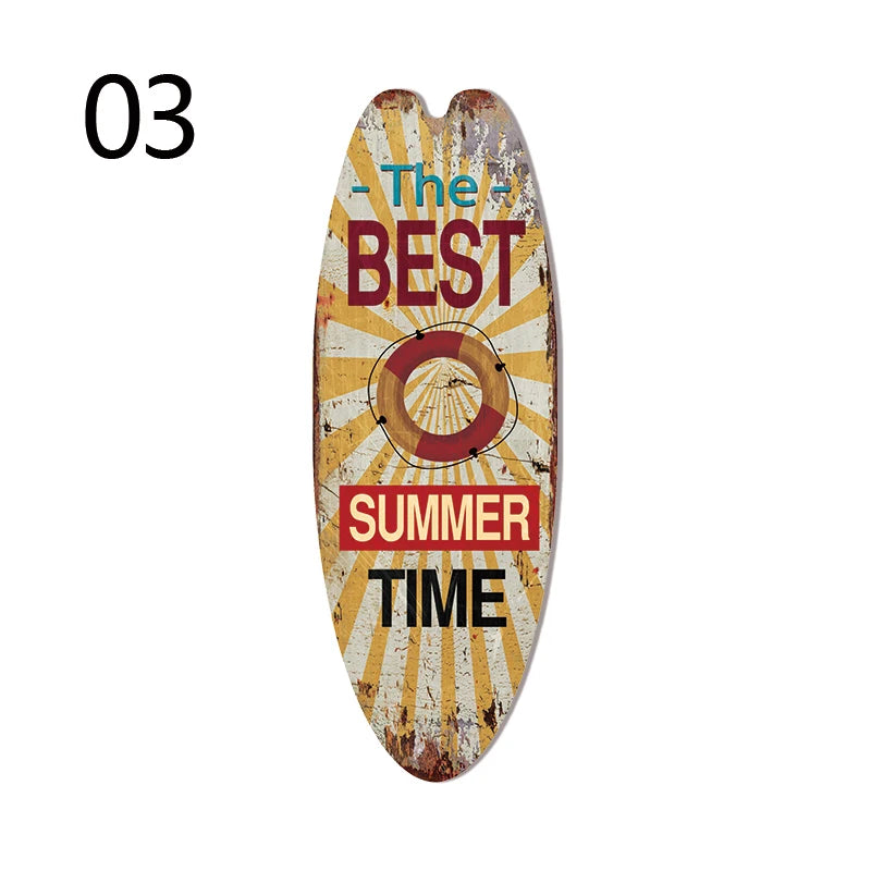 Retro Surfboard Wall Sign
