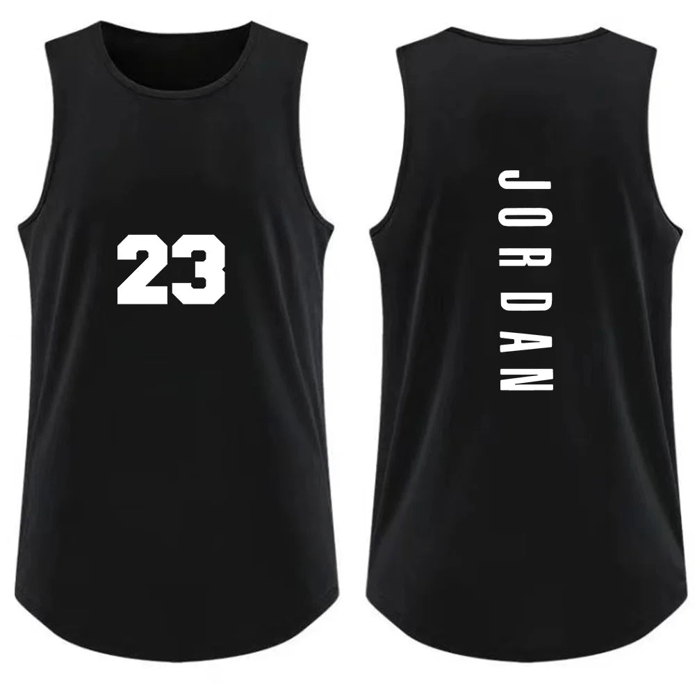 Men's Tank Top Fashion Gym T-shirt Man Casual Breathable Sleeveless Shirt Outdoor Basketball Sports Vest Summer Street Loose Tee