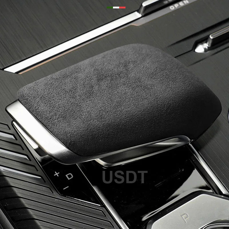 for Changan CS55 PLUS CS55Plus 2022 2023 2024 Interior Accessories Leather Car Gear Shift Knob Cover Suede Cap Protective Mat