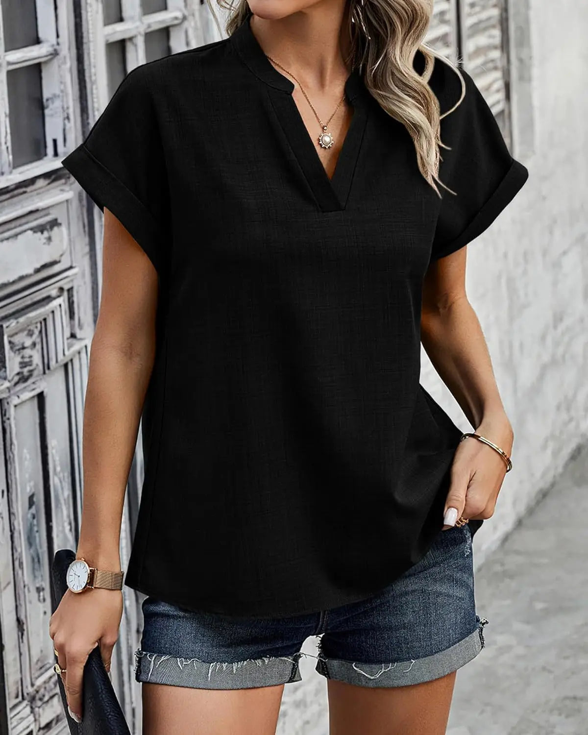 Women's Blouse White Shirt 2024 Summer Solid Color V-neck Cotton Linen Shirt Top Блузки Женские Blusen Блузка Camisas De Mulher