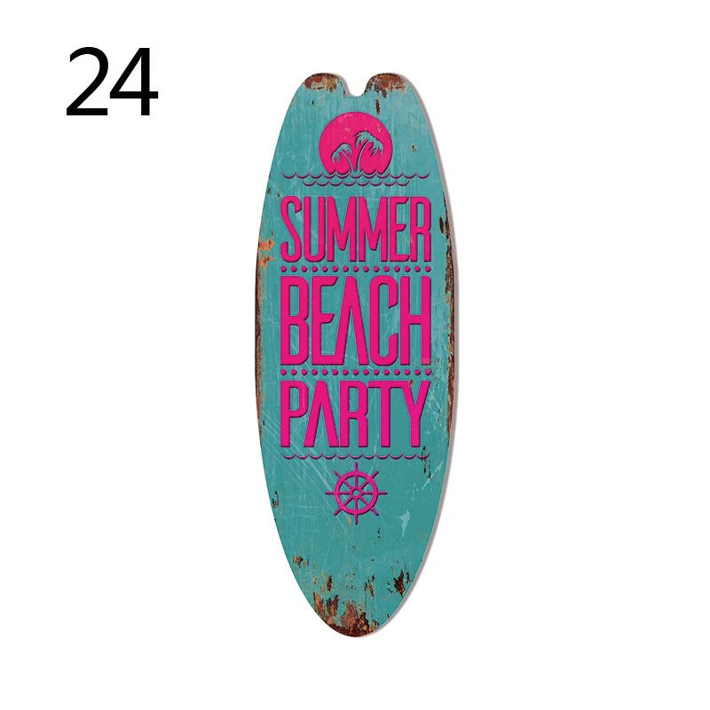 Retro Surfboard Wall Sign