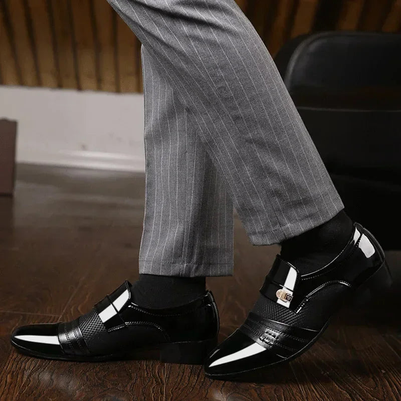 Men's Slip on Dress Shoes for Men Oxfords Fashion Business Dress male Shoes Classic Leather Men's Suits 2025