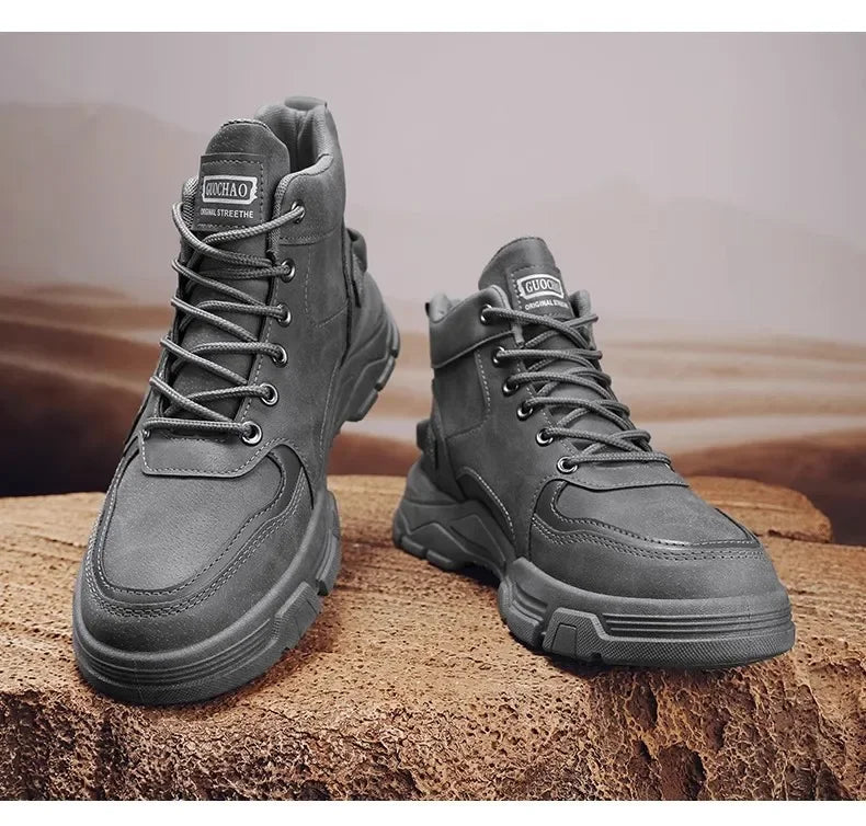 Men Shoes Four Seasons Short Boots New British Style Fashion Anti Slip Comfortable Mountaineering Boots Sports Casual Shoes