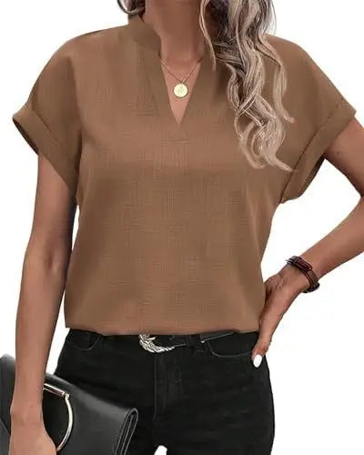 Women's Blouse White Shirt 2024 Summer Solid Color V-neck Cotton Linen Shirt Top Блузки Женские Blusen Блузка Camisas De Mulher