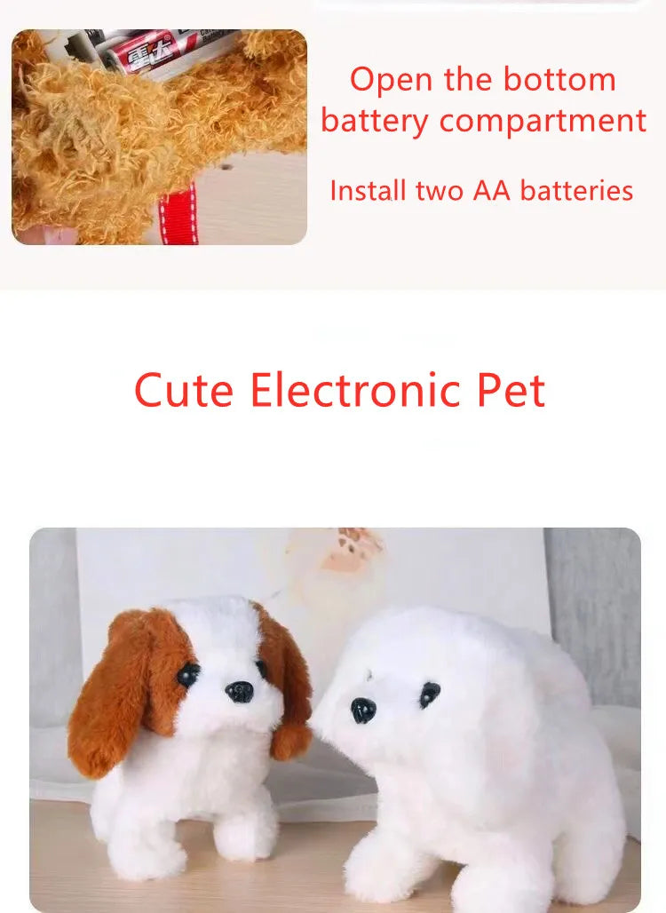 Baby Toy Dogs That Walks and Barks Tail Wagging Plush Interactive Electronic Pets Puppy Montessori Toys for Girls Toddlers Kids