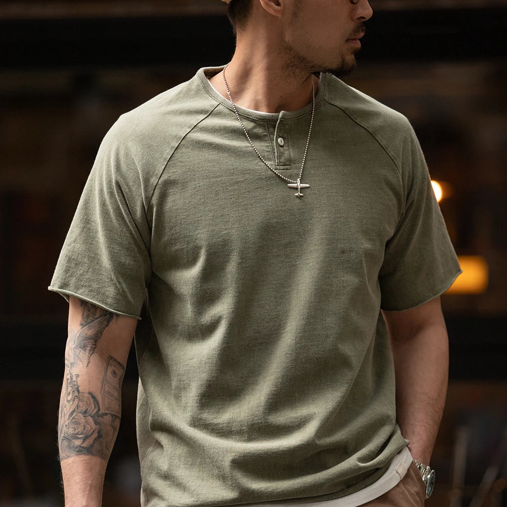 Maden Men Summer T Shirts Cotton Casual Streetwear Tees Retro Do Old Tops Slight Stretch Slim Short Sleeve T-shirts