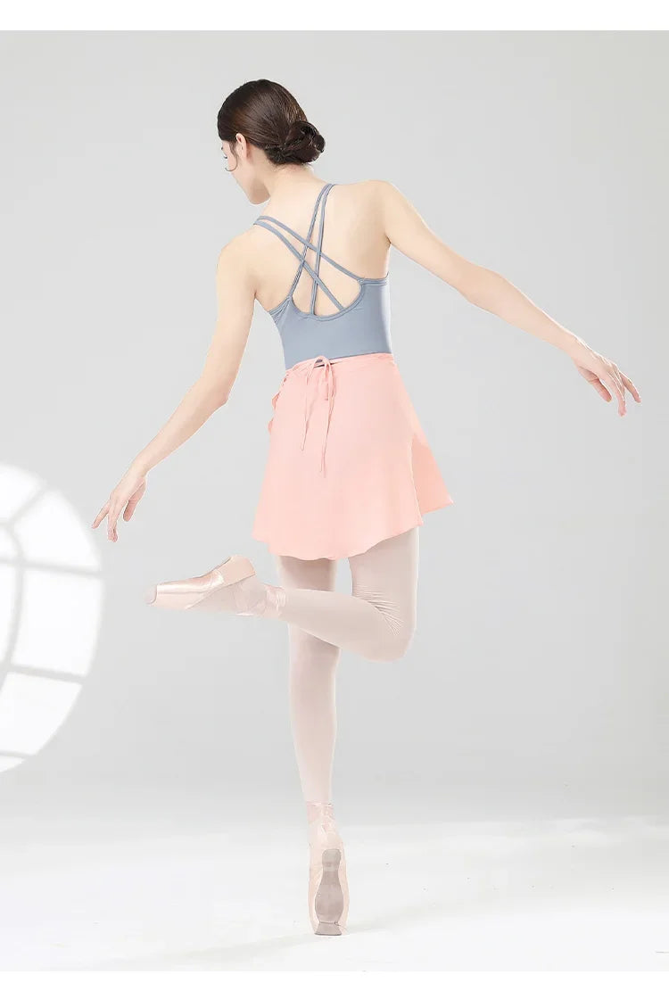 Girls Ballet Skirts Women Dance Short Skirts High Elastic Skirt Ballerina Adult Skate Dancing Yoga Lace Up Chiffon Skirt