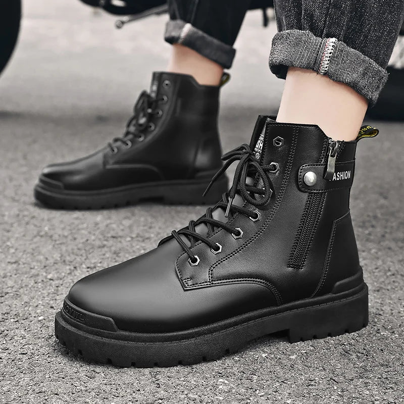 Men's Winter Boots Offer Safety Work Shoes Mens Shooes Men Motorcycle Boot Ankle Snow High Military Man Tactical Army Working