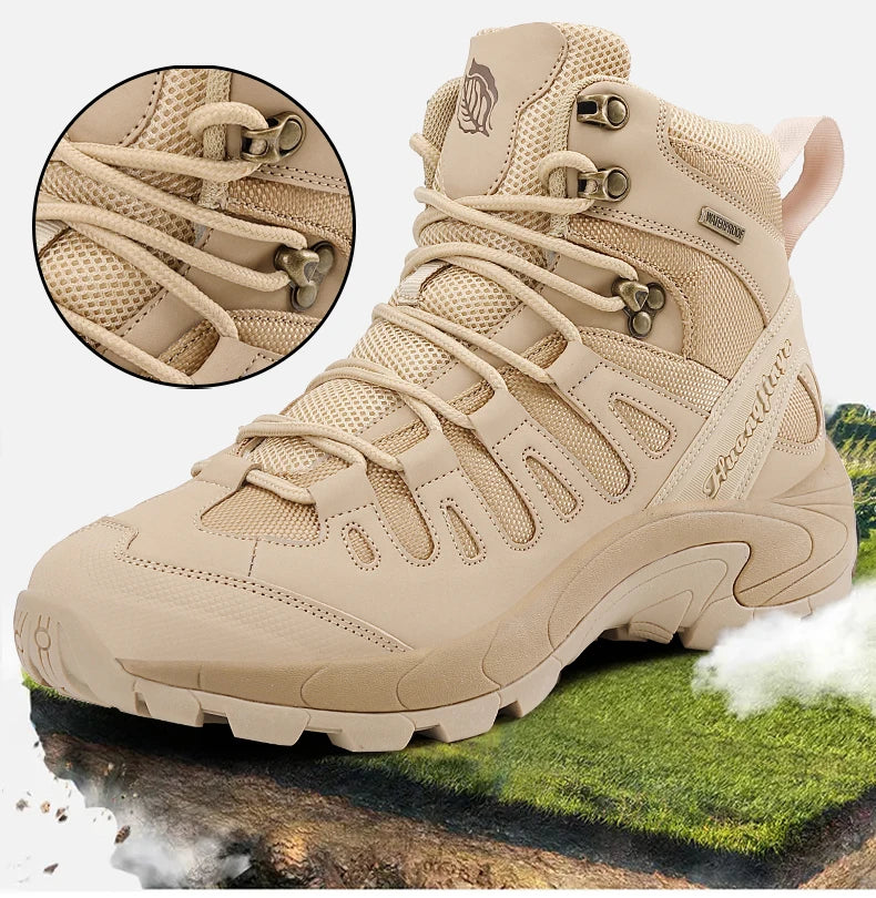 Men Boots 2024 New Platform Boots Outdoor Waterproof Casual Sneakers Working Men Ankle Boots Hiking Safety Shoes Mens Athletic