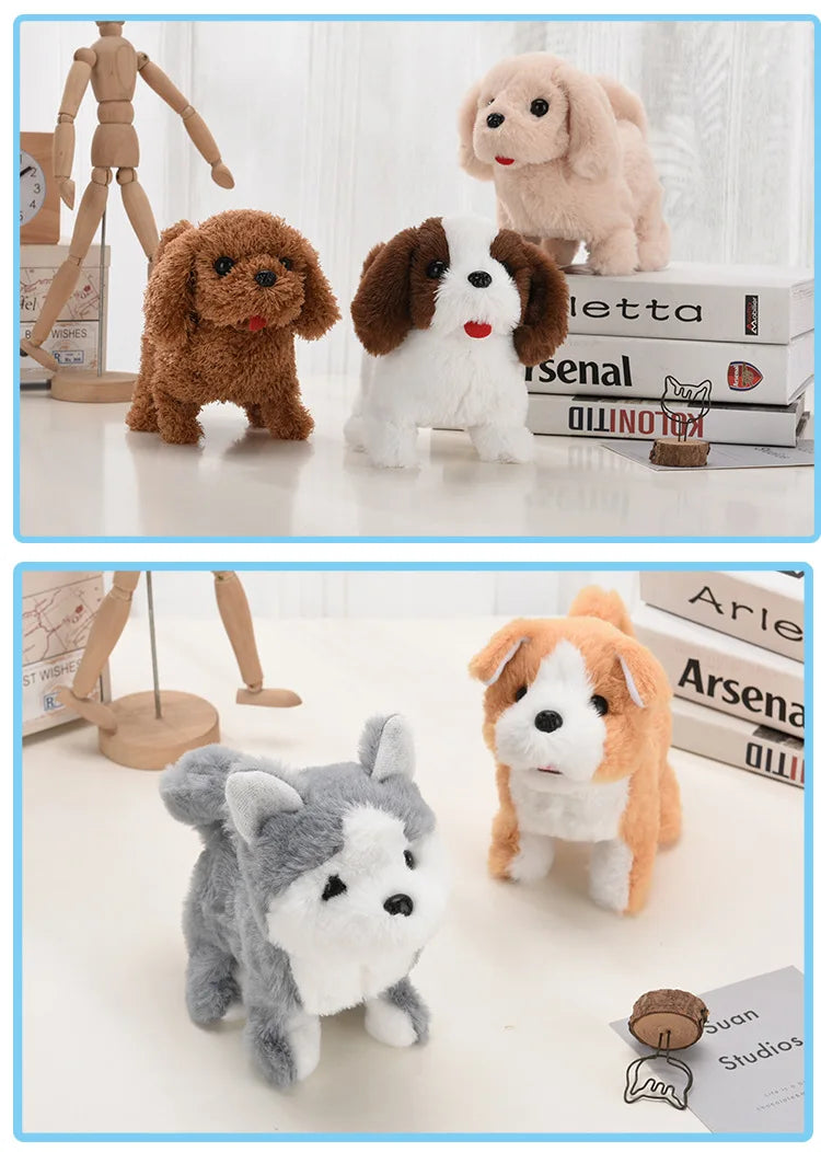 Baby Toy Dogs That Walks and Barks Tail Wagging Plush Interactive Electronic Pets Puppy Montessori Toys for Girls Toddlers Kids