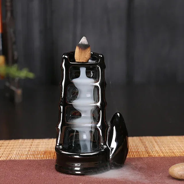 Free 20Pcs Incense cones Creative Home Decor Backflow Stick Incense Burner Ceramic Censer Home Decoration Use In Home Teahouse