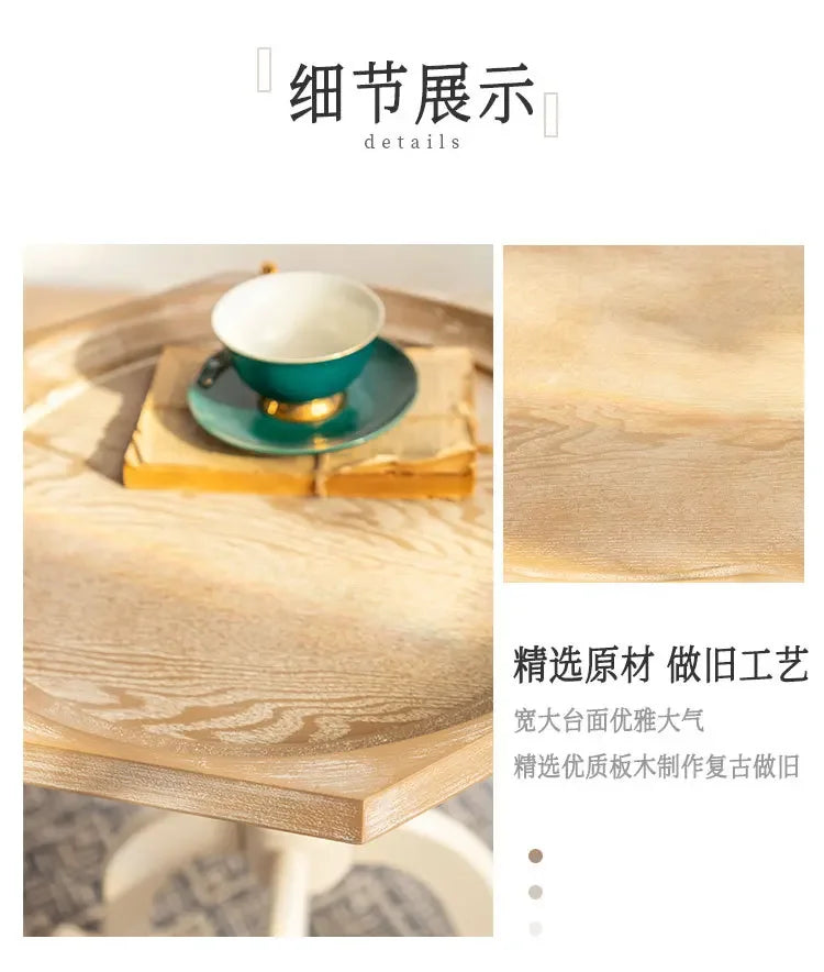 Farmhouse end Table, Cocktail Table Set, Modern Circle Hand-Crafted Natural Wood Finsh Small Side and End Table Sets,Natural