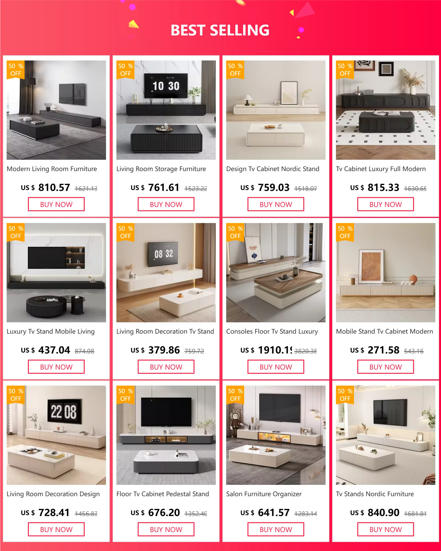 Modern Tv Furniture Living Room Luxury Cabinet Decoration Stand Design Organizer Mueble Para Televisor Storage Corner Console